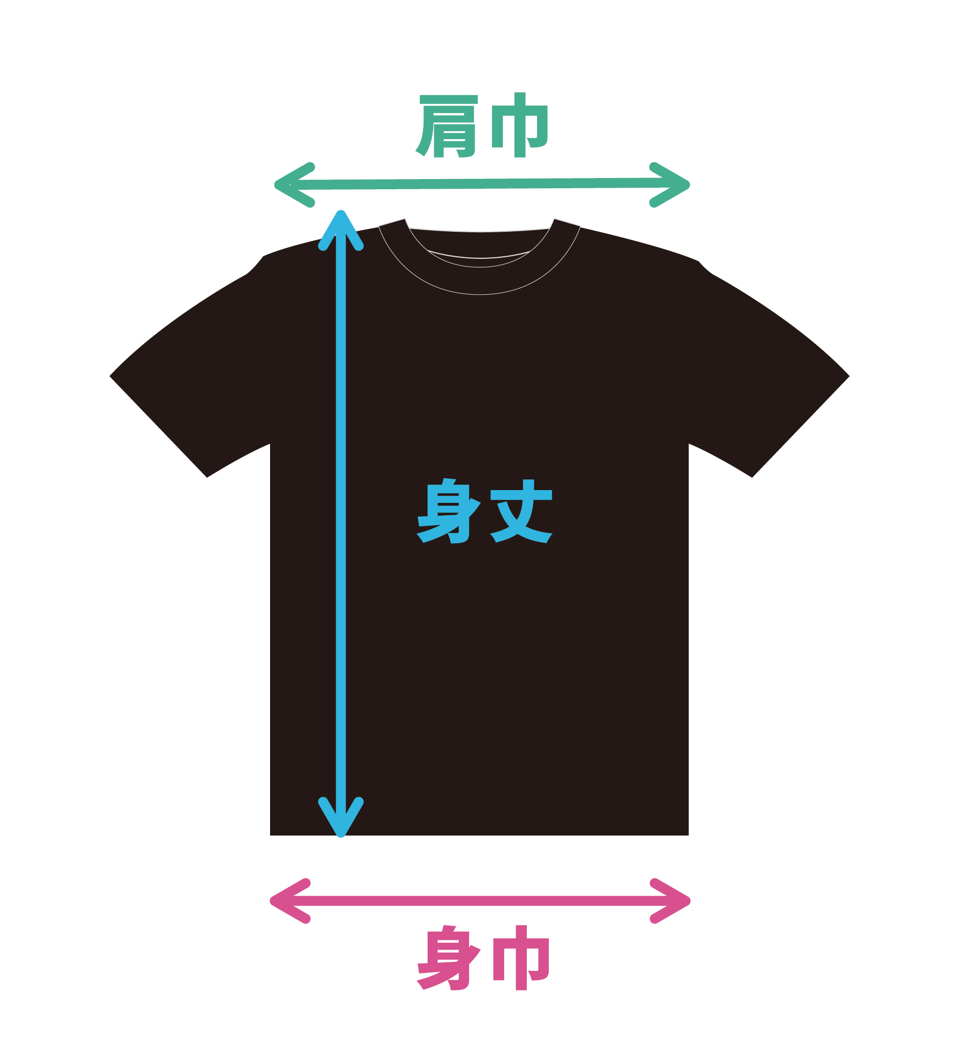 服のサイズ感の画像